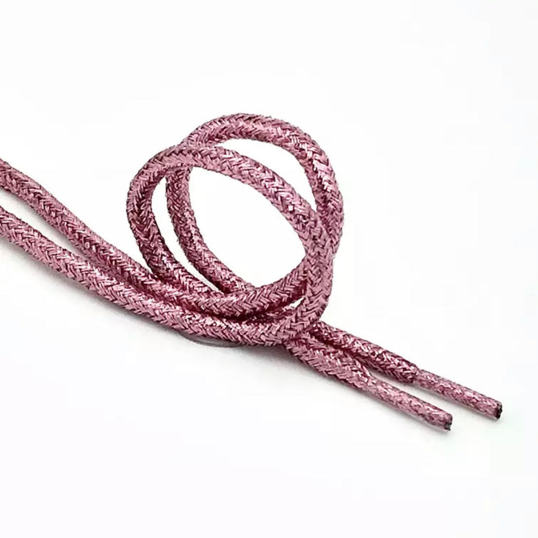 Pink metallic shoelaces