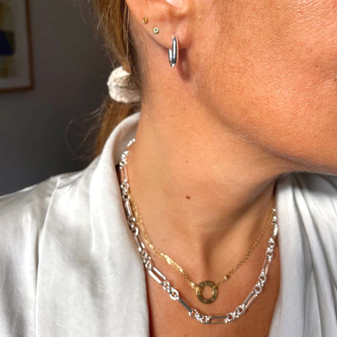 Ashiana Coco Silver Hoop Earrings
