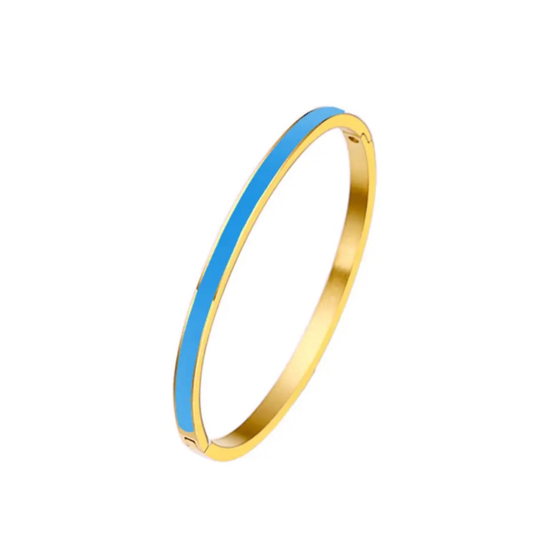 Paxos Gold and Blue Enamel Bracelet Toria Lee