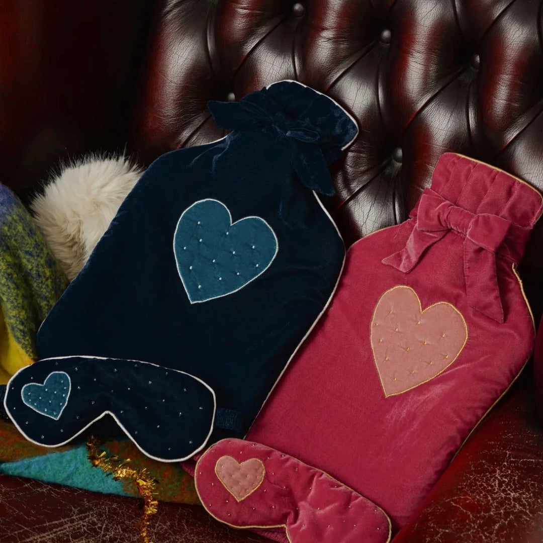 MY DORIS | Pink Velvet Heart Hot Water Bottle
