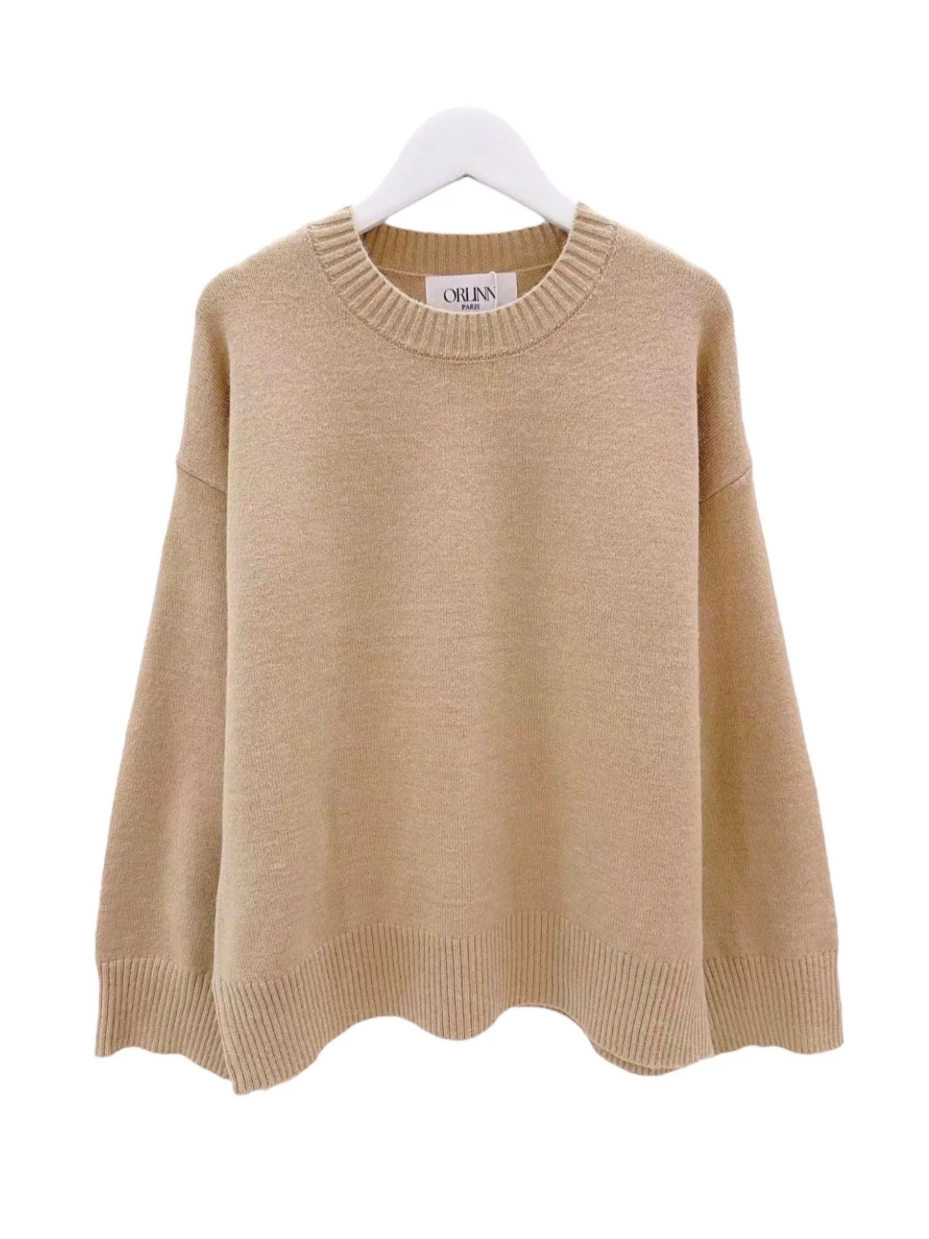 ORLINN | Camel Jumper with Rainbow Crochet Motif