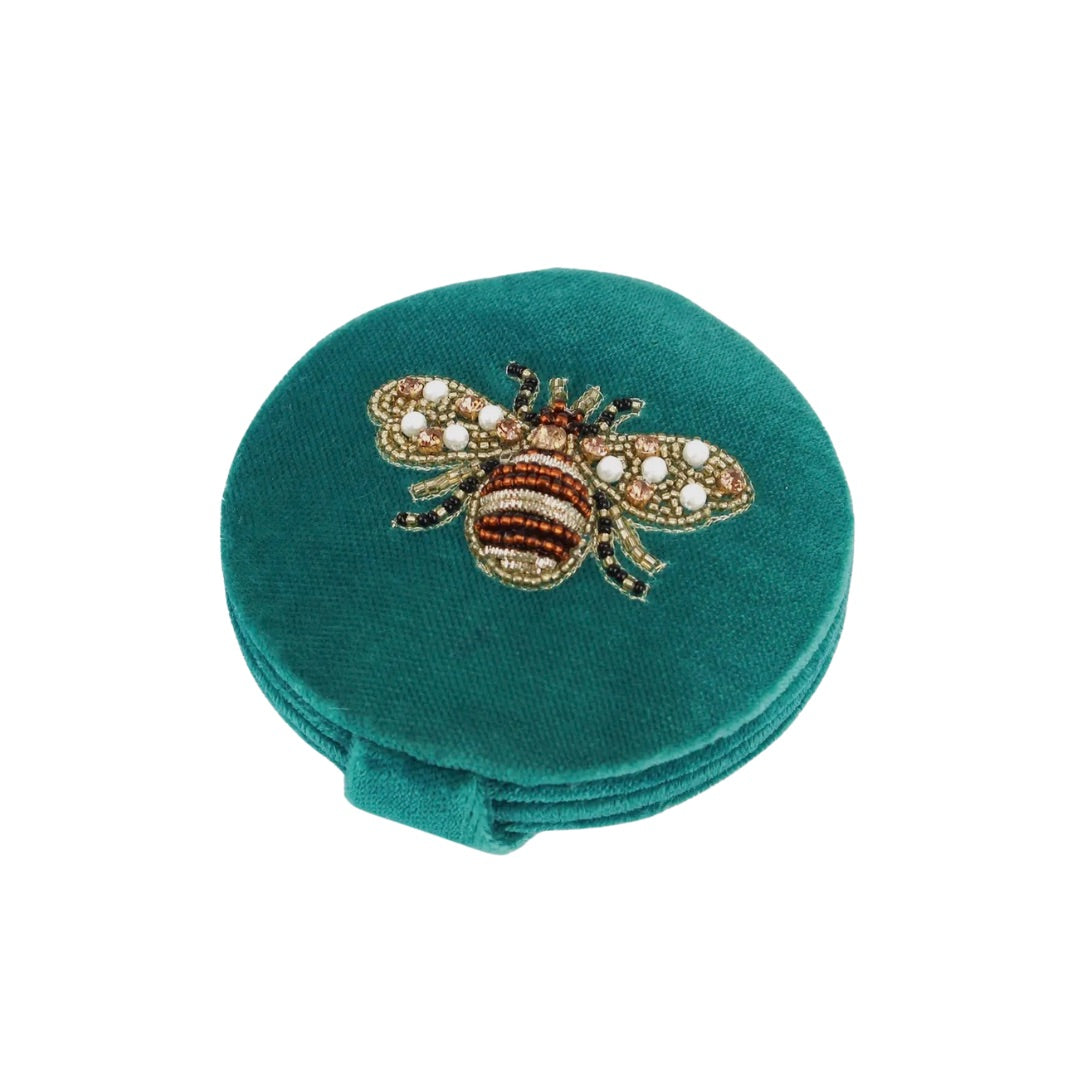 MY DORIS | Teal Golden Bee Compact Mirror