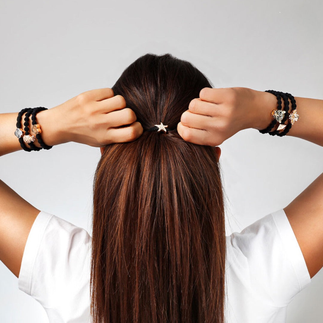 Black Hair Band with Gold Bee
