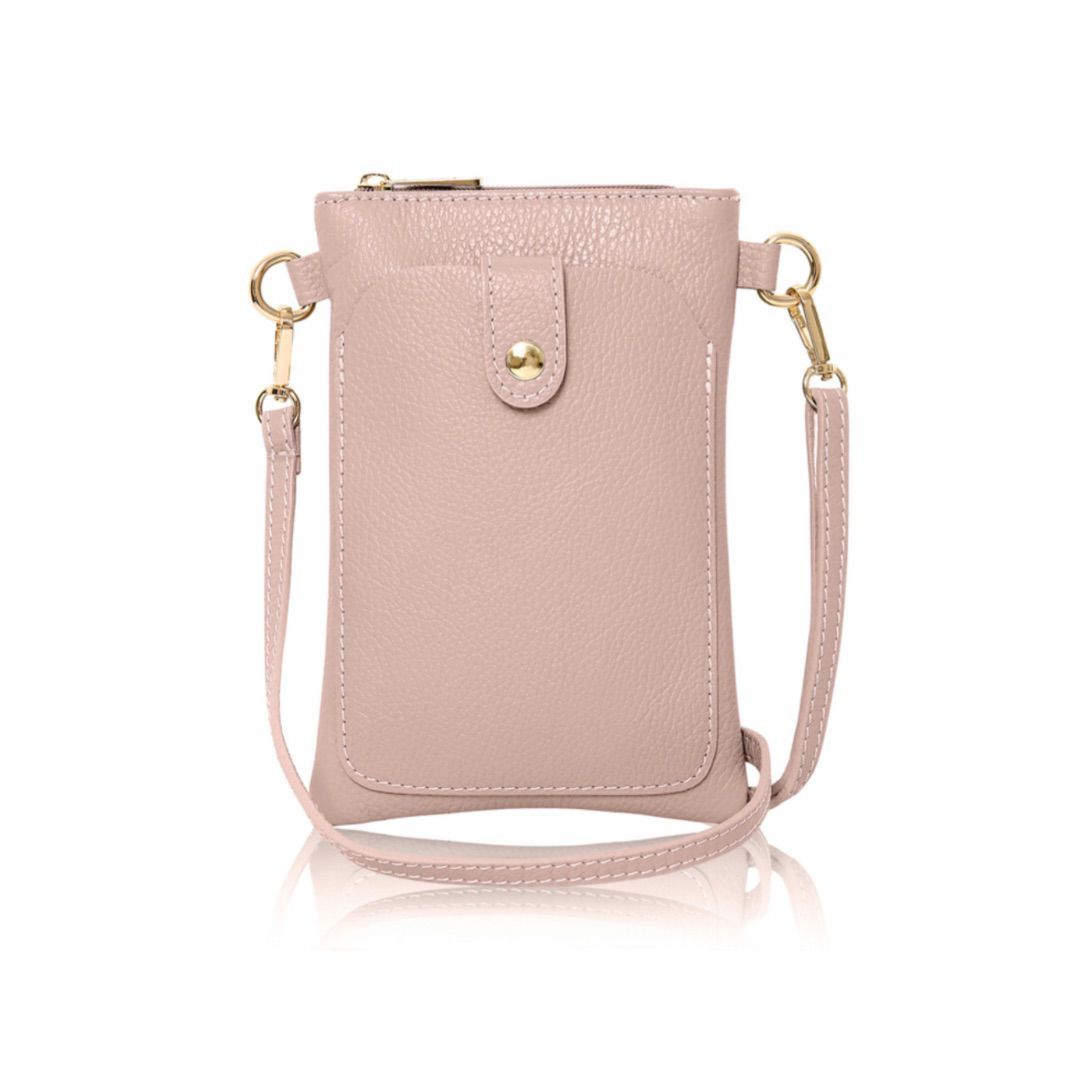 Pink Leather Phone Bag