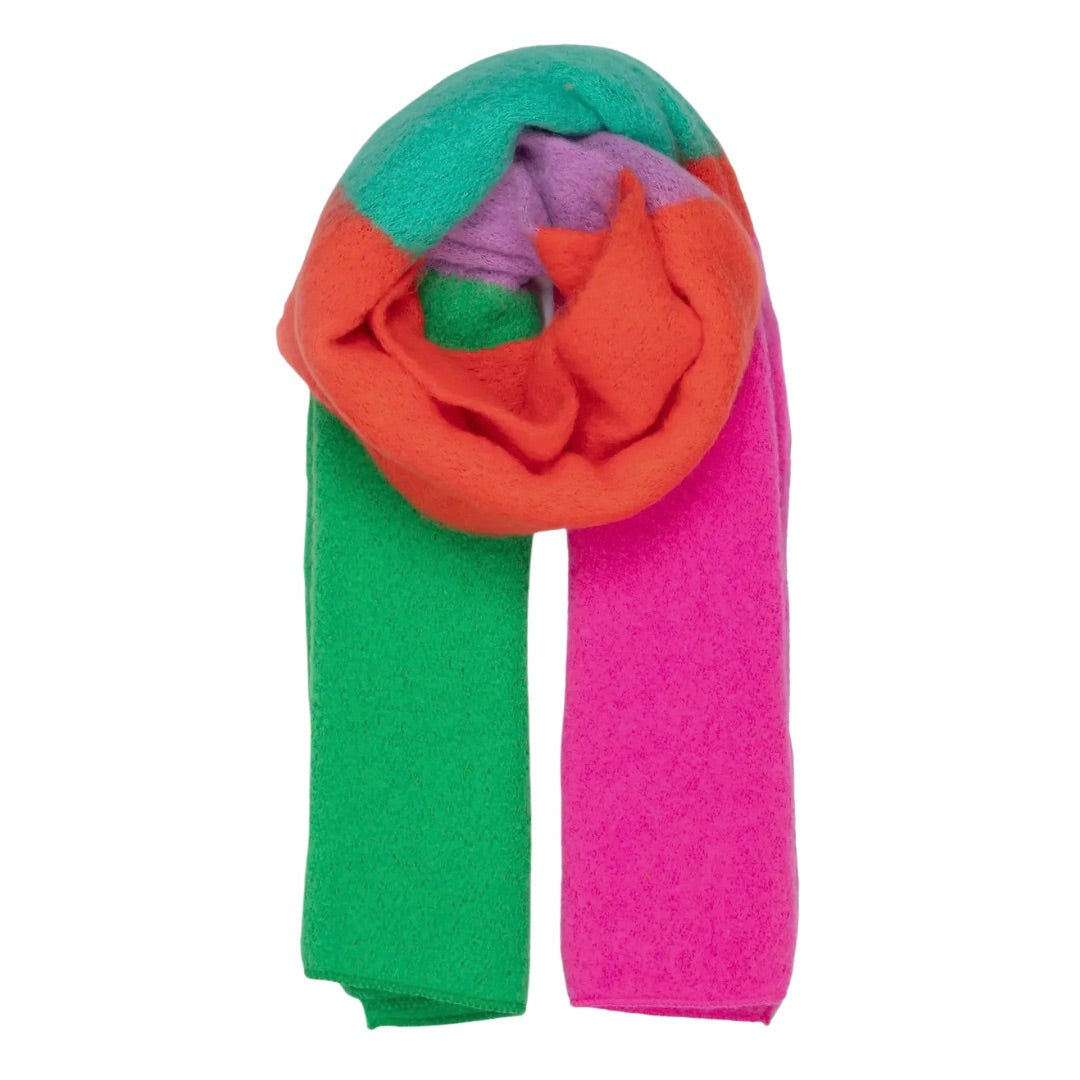 SARTA | Nellie Heavyweight Scarf / Orange Green Pink Colour Block