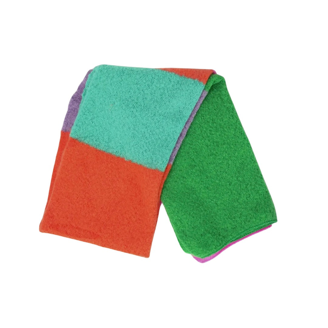 SARTA | Nellie Heavyweight Scarf / Orange Green Pink Colour Block
