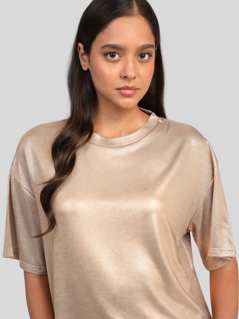 Gold Metallic T Shirt