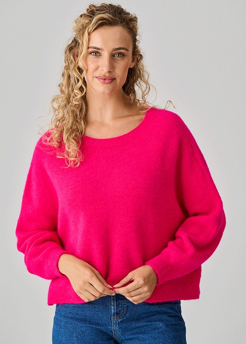 Bettina Short Alpaca Jumper Dark Fuchsia