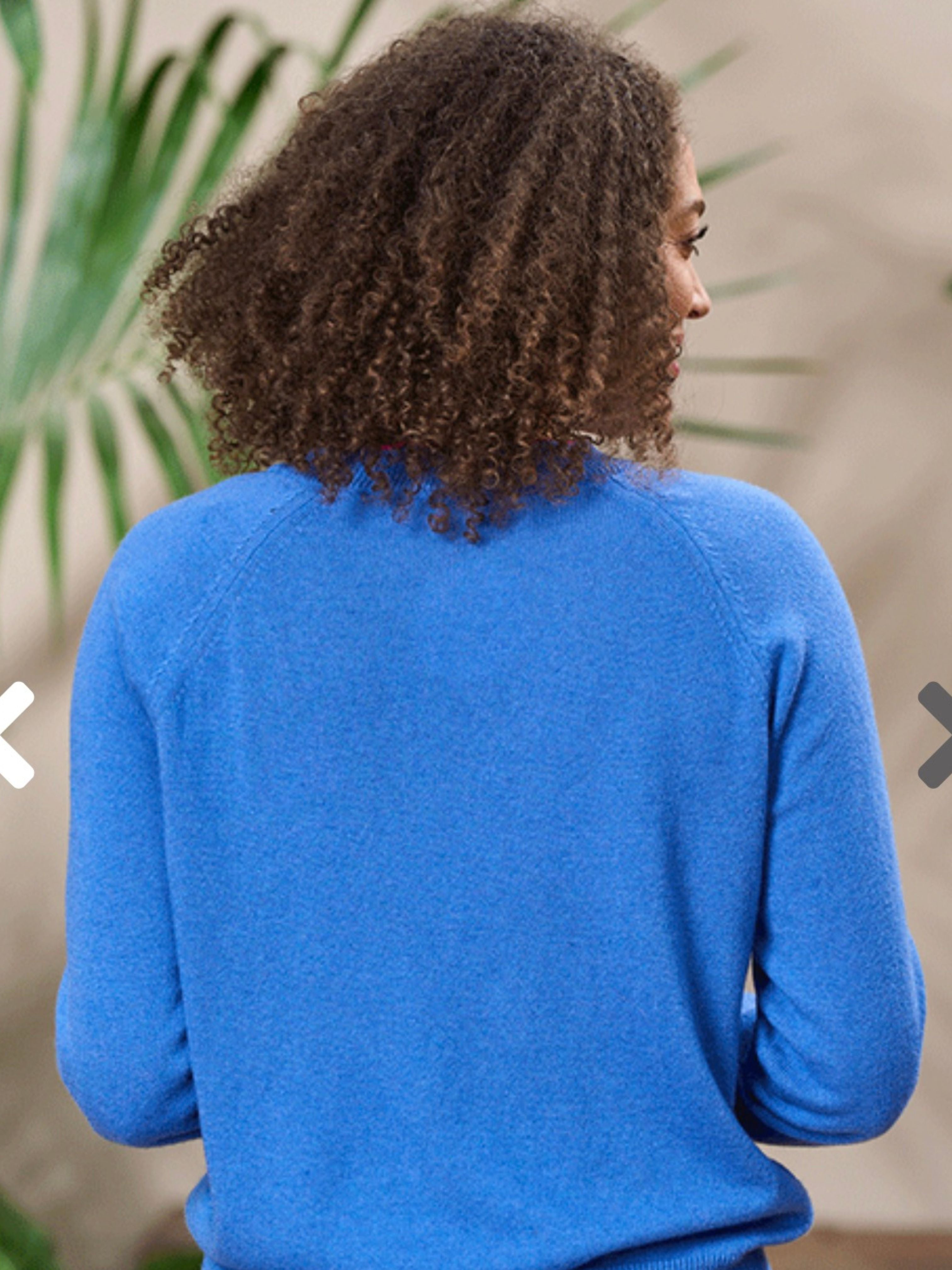 Bude Blue Jumper with Pink Trim