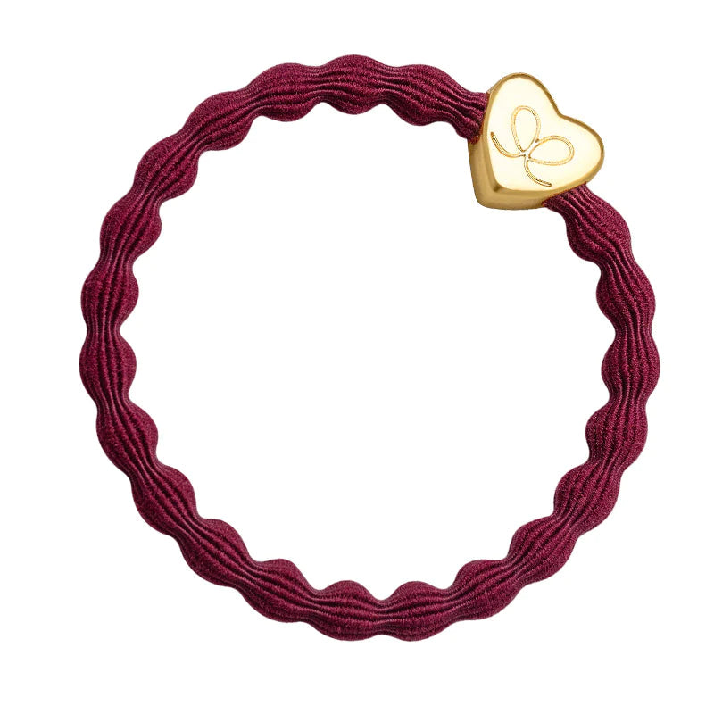 burgandy red gold heart hair band by eloise