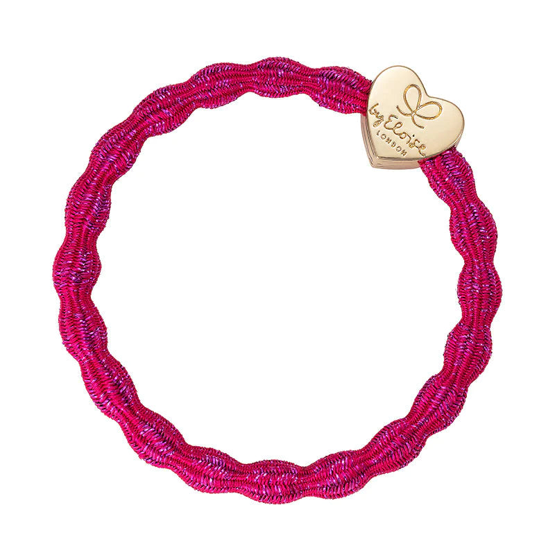 metallic fuscia pink and gold heart hair band by eloise