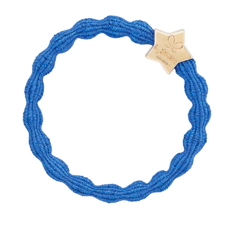 royal blue metallic hair band with gold star byeloise