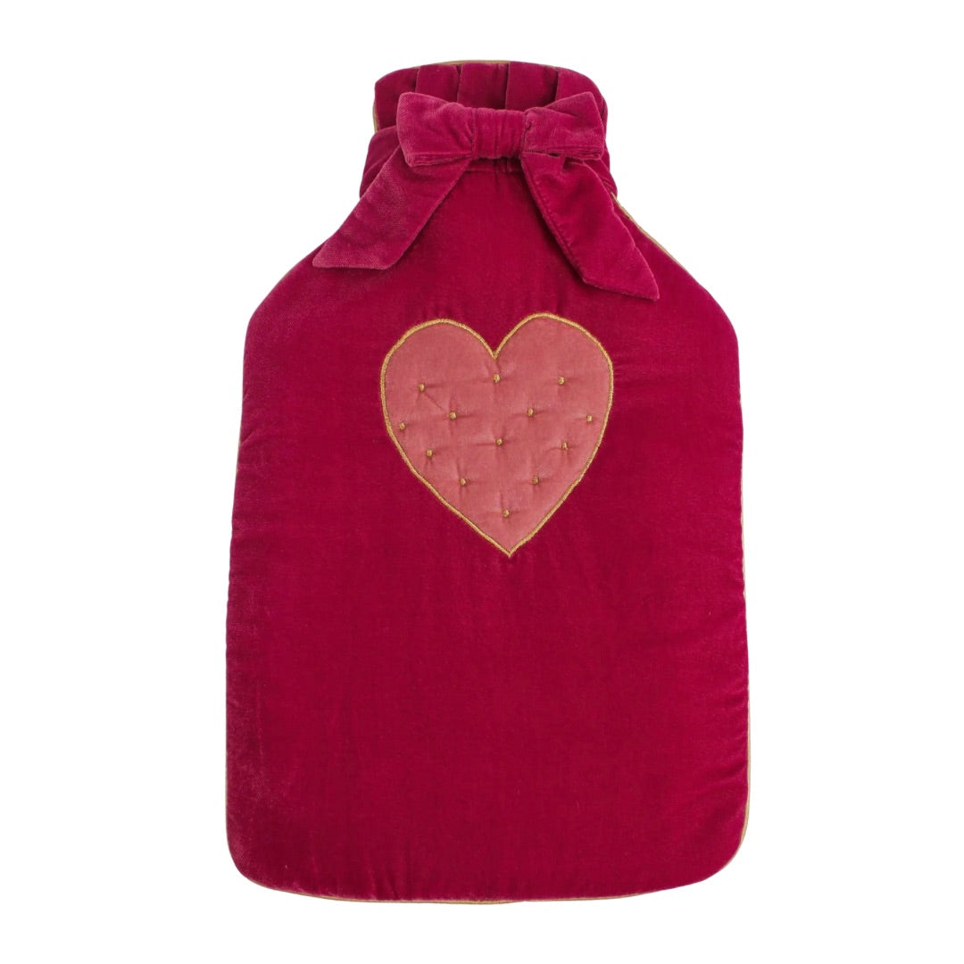 MY DORIS | Pink Velvet Heart Hot Water Bottle