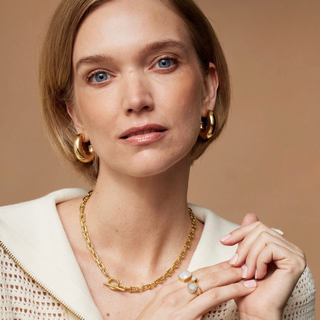 Casey Gold Chunky Hoop Earrings 2
