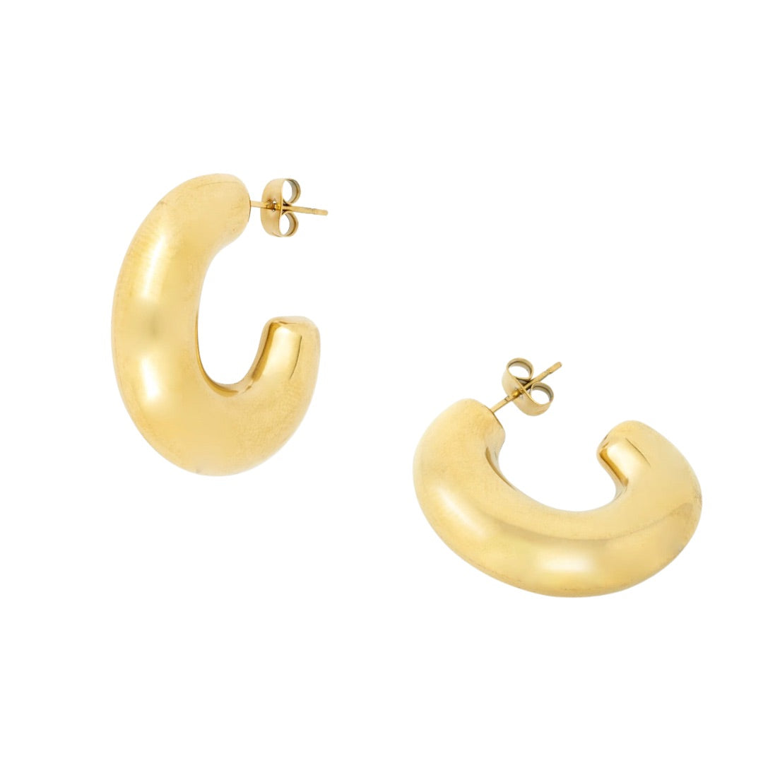 Casey Gold Chunky Hoop Earrings Ashiana