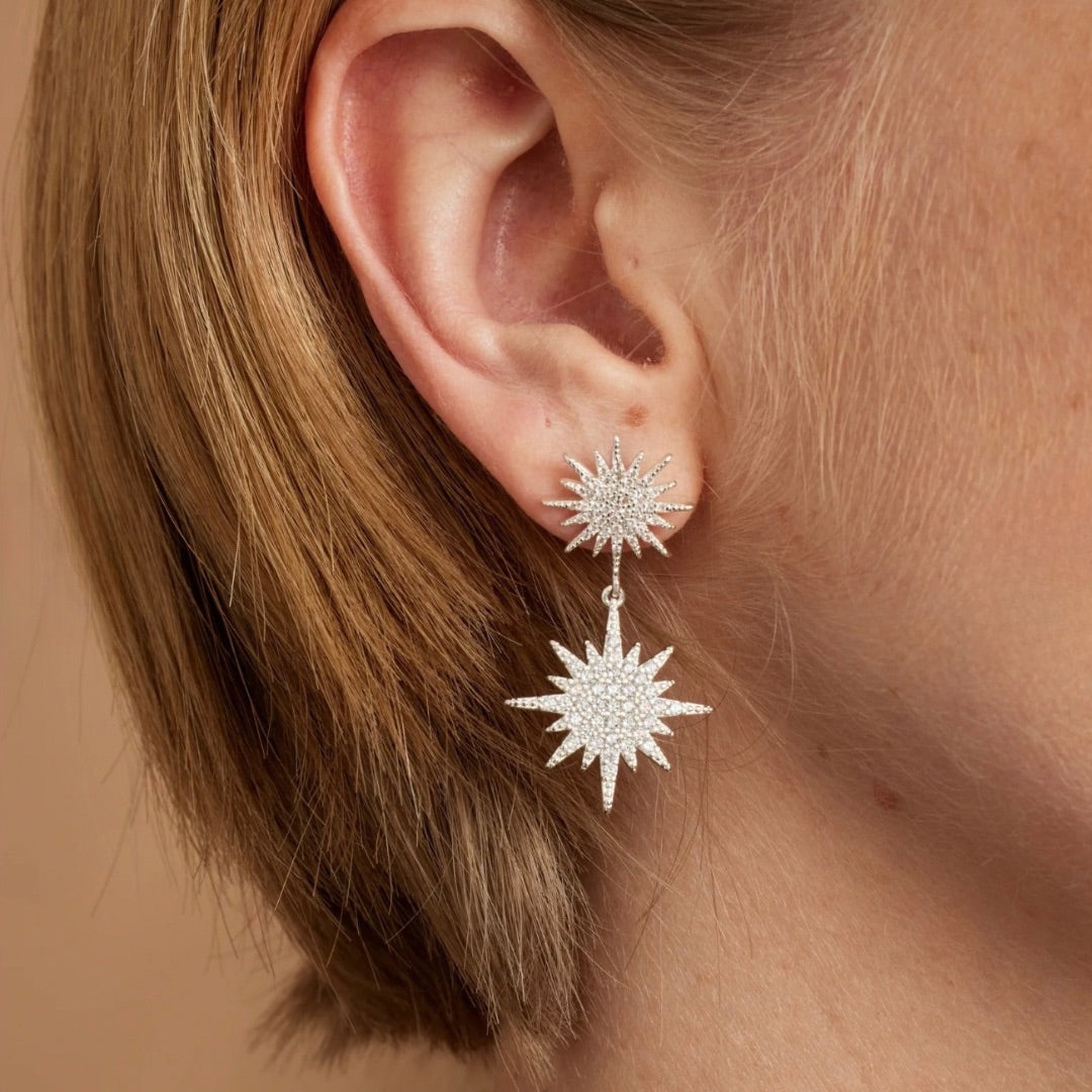 Elsa Star Earrings Silver