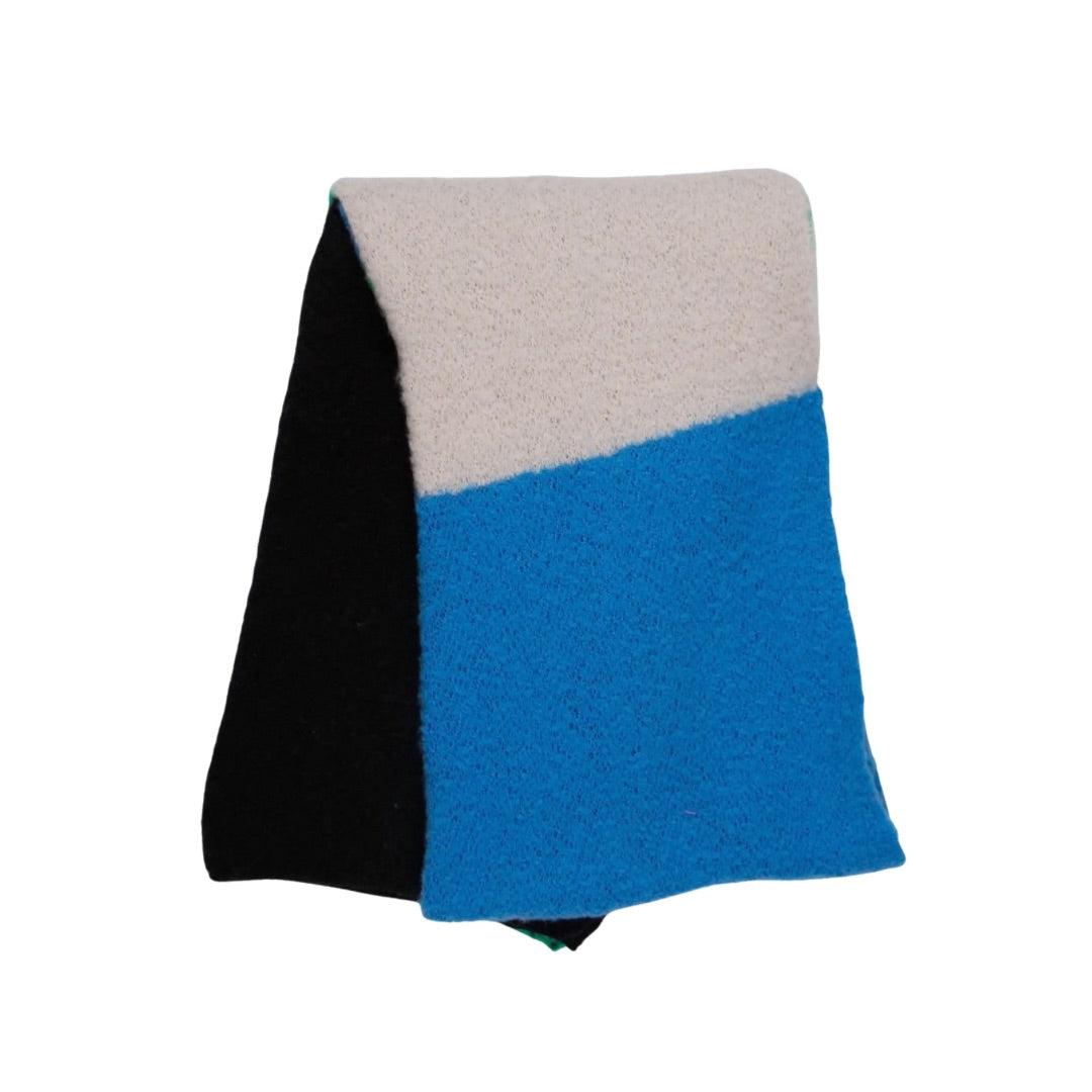 SARTA | Nellie Heavyweight Scarf / Black Green Blue Colour Block