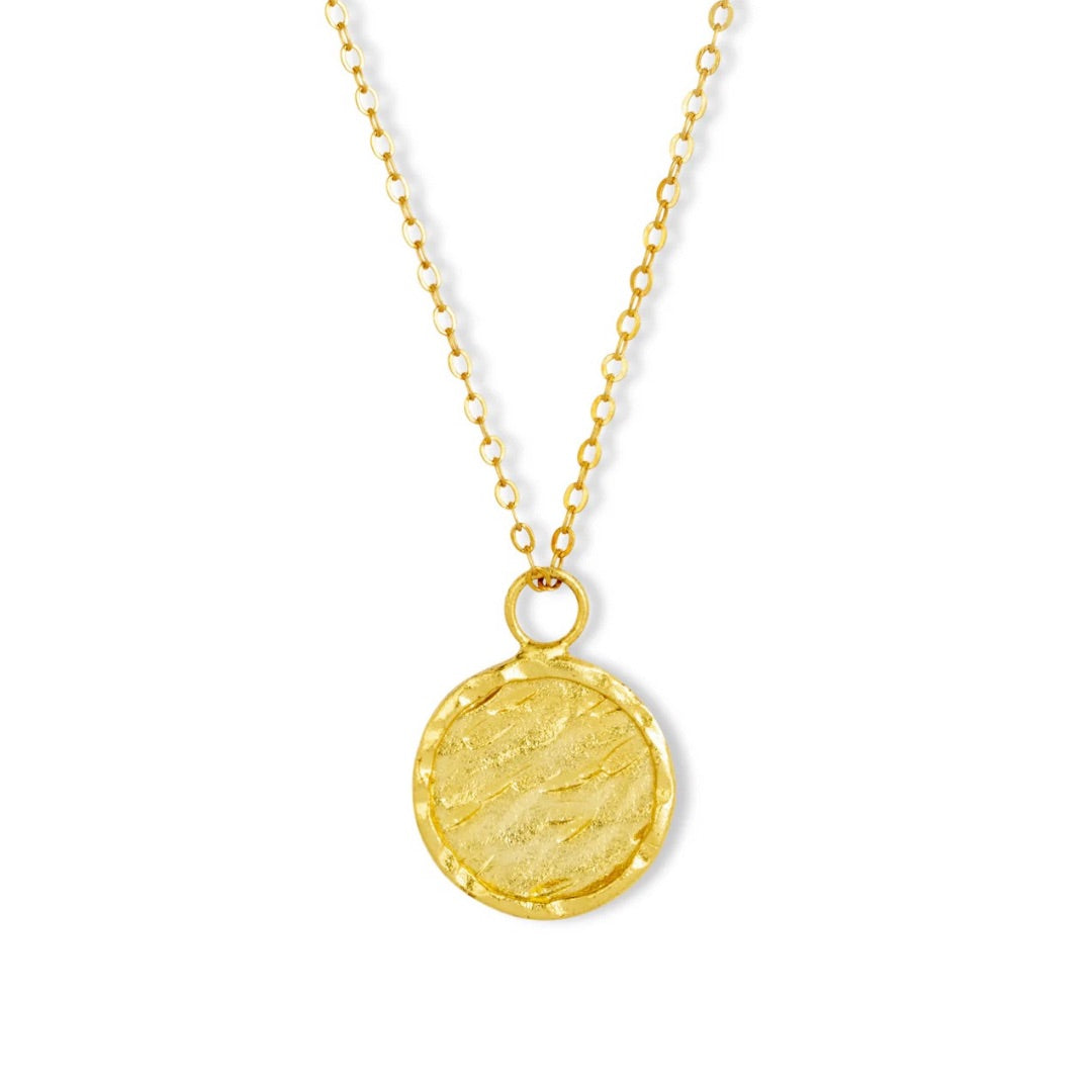 Florida Short Gold Coin Pendant Necklace Ashiana London