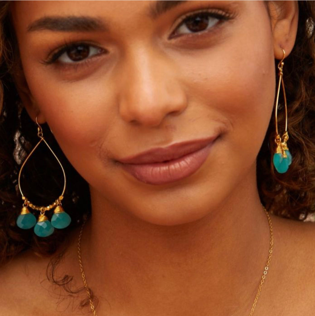 Bella Aqua Gemstone Earrings