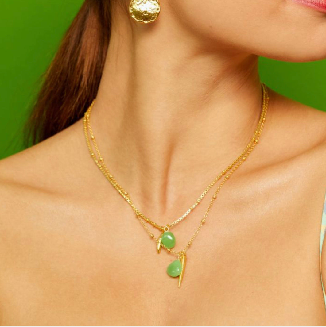 green gold charm necklace toria lee