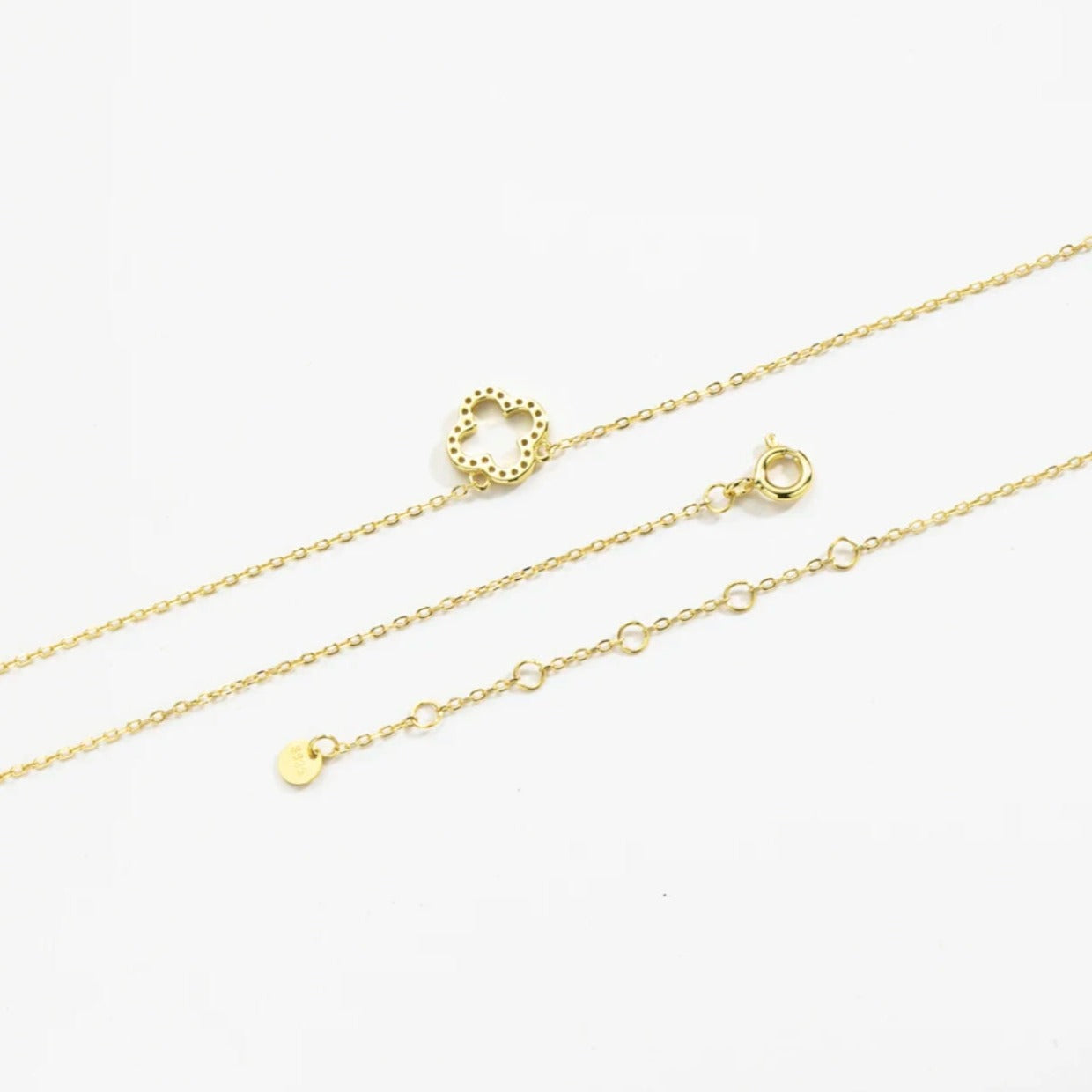 gold clover fine necklace