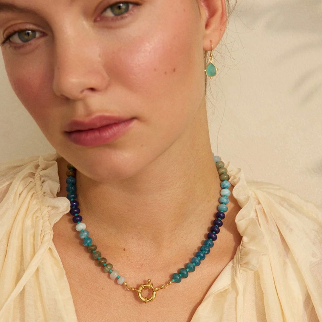 ASHIANA London | Kauai Chunky Beaded Necklace Blue