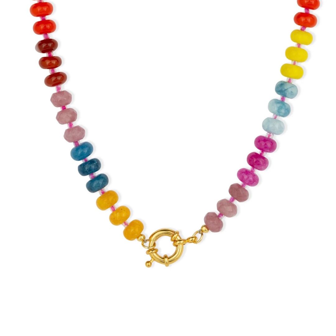 Kauai Chunky Beaded Necklace Pink