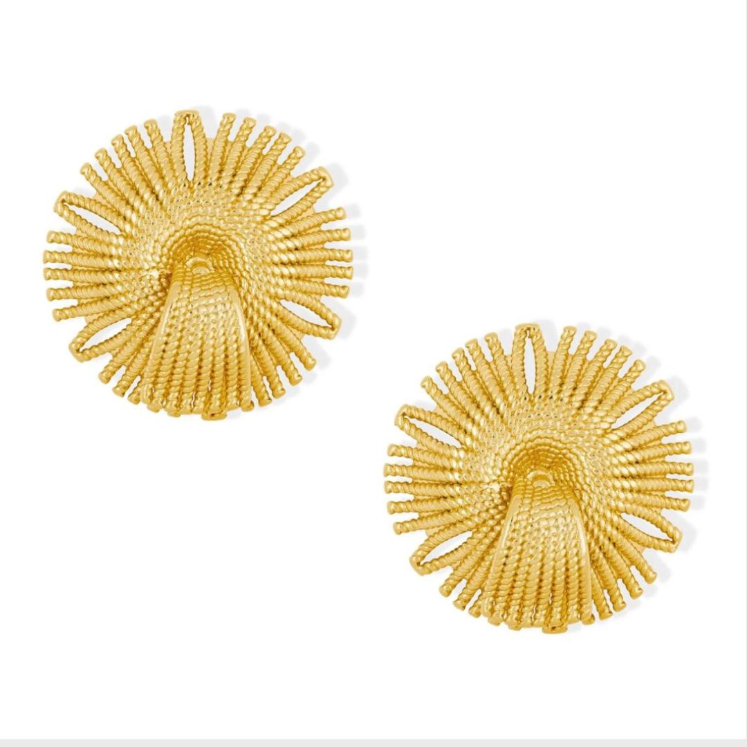 Lucy Vintage Gold Tassel Stud Earrings – 18ct Gold Plated