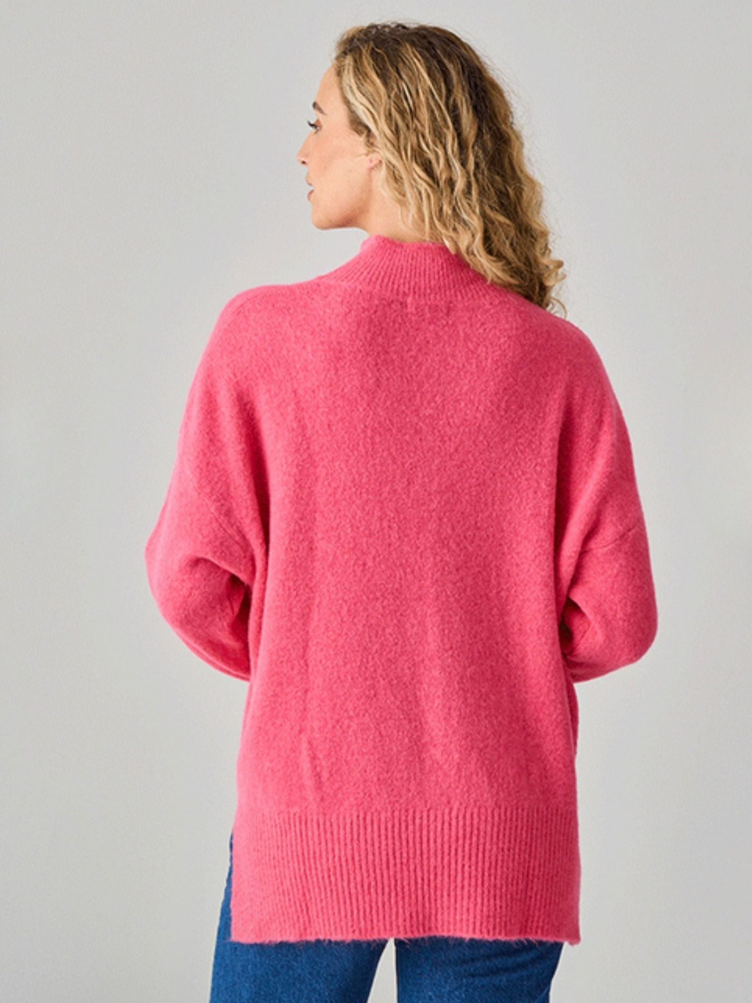 LUELLA Lulu Alpaca Knit Funnel Neck Jumper French Pink