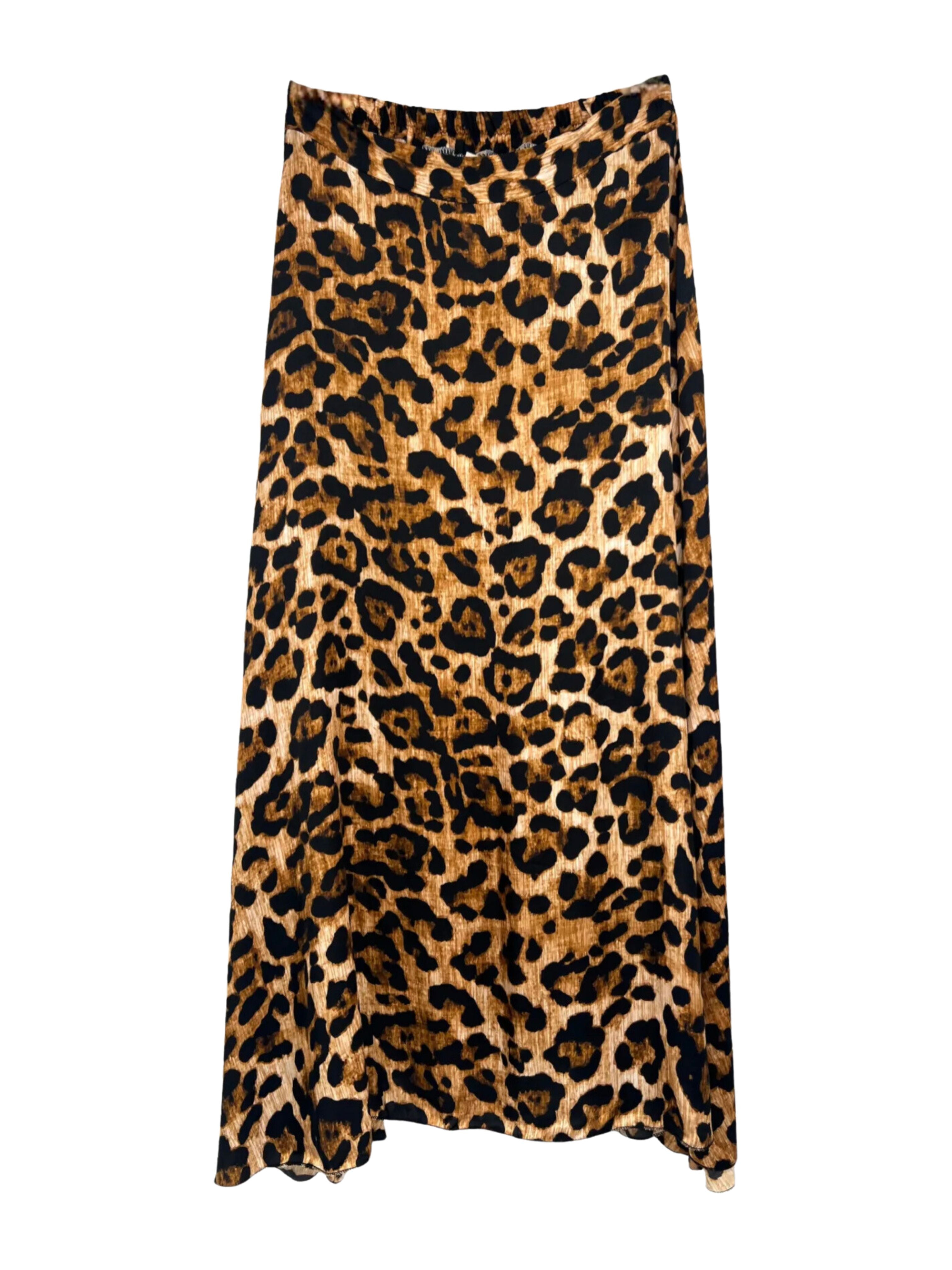 marie leopard print satin skirt toria lee