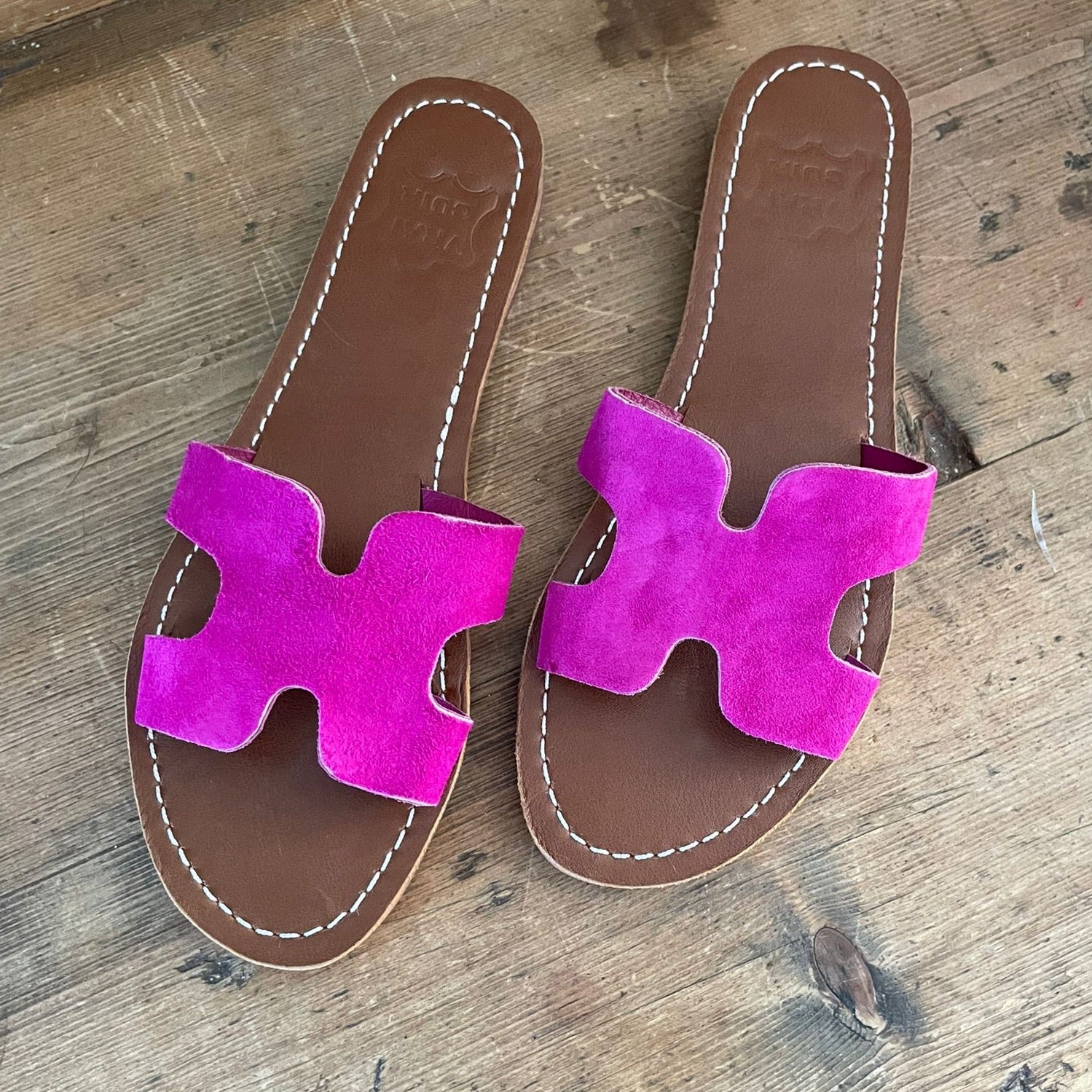 Moroccan Pink Leather Sandals