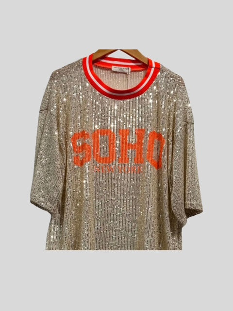 Orange Soho New York Sequin Tee Shirt