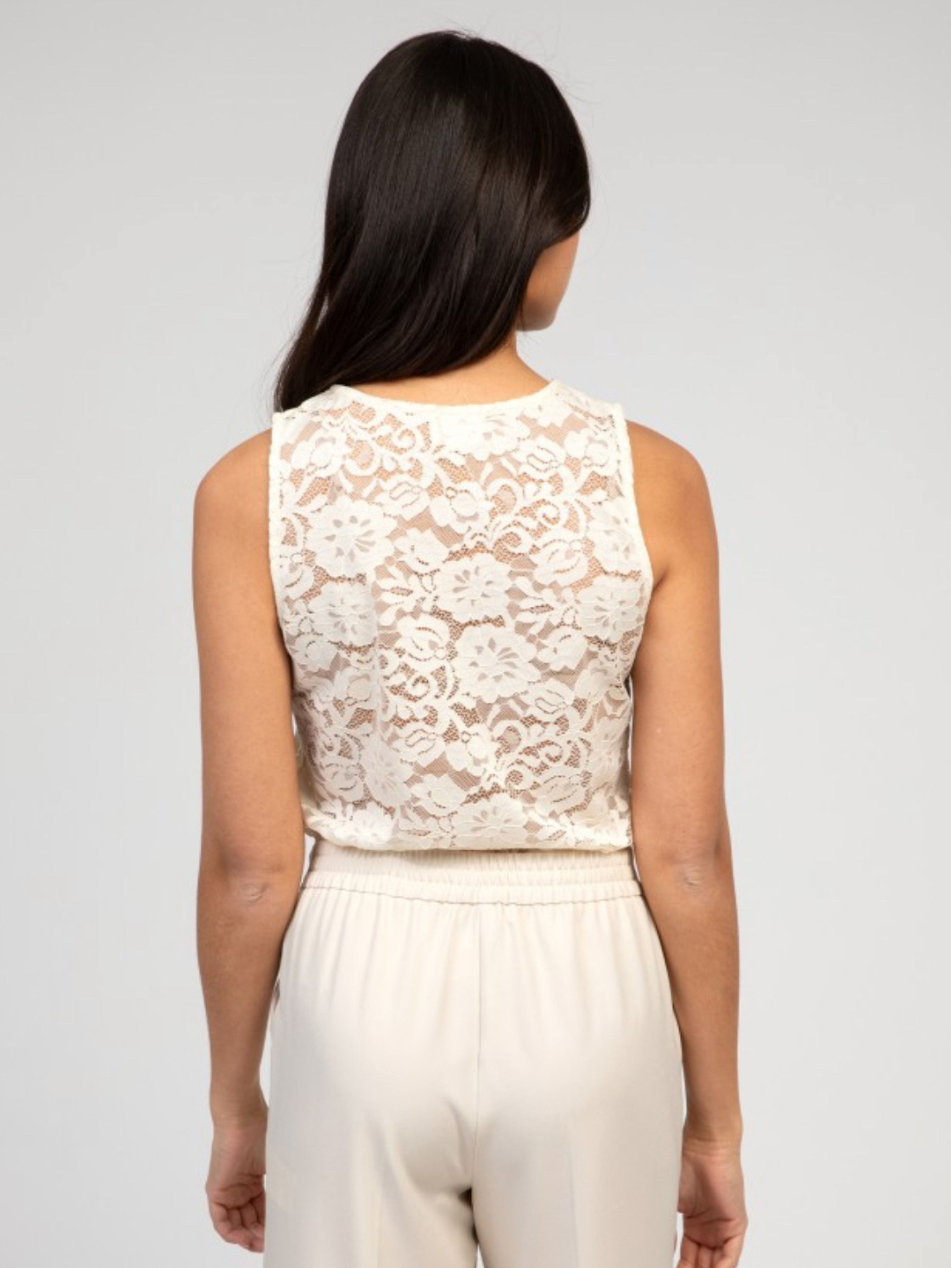 AN'GE | Amaleo Cream Lace Tank Top