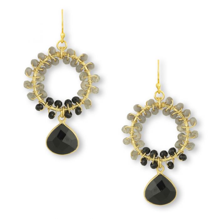 talia statement earrings black onyx