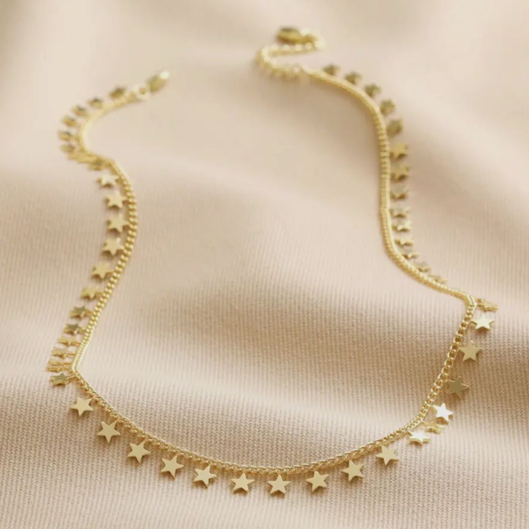 Gold Tiny Star Charm Necklace