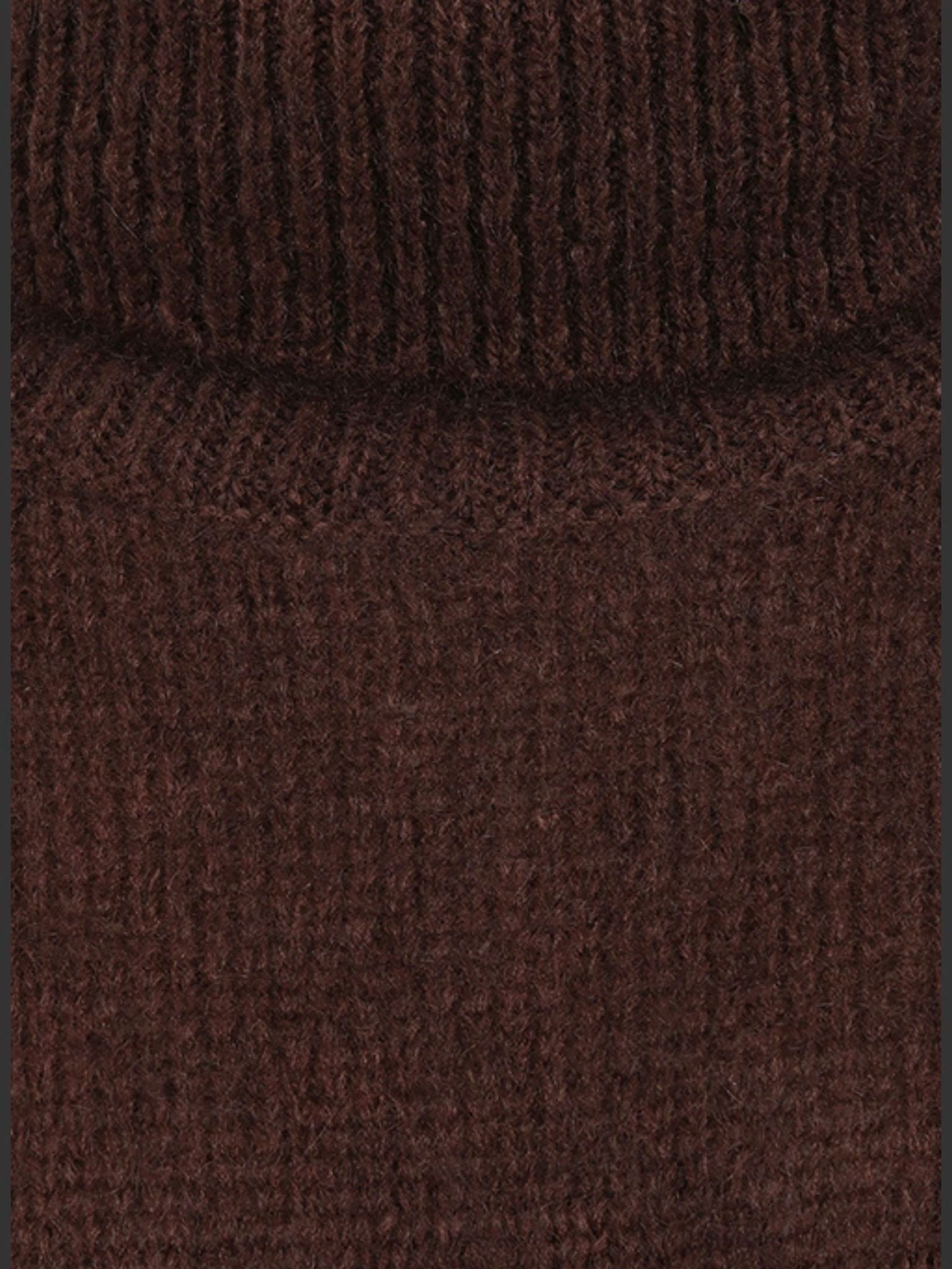 LUELLA Uley Alpaca Knit Oversize Roll Neck Chocolate Tank Top