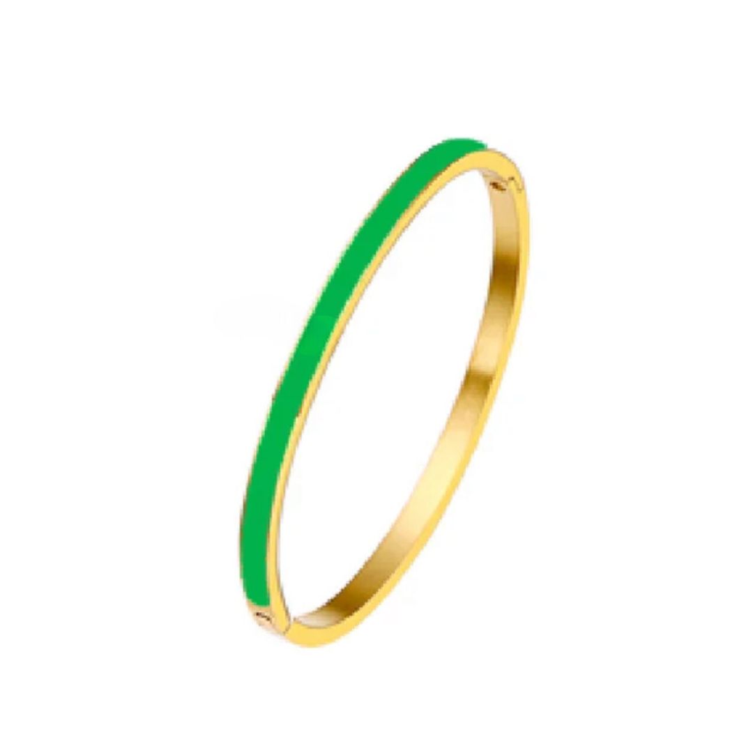 Green and Gold Enamel Bangle