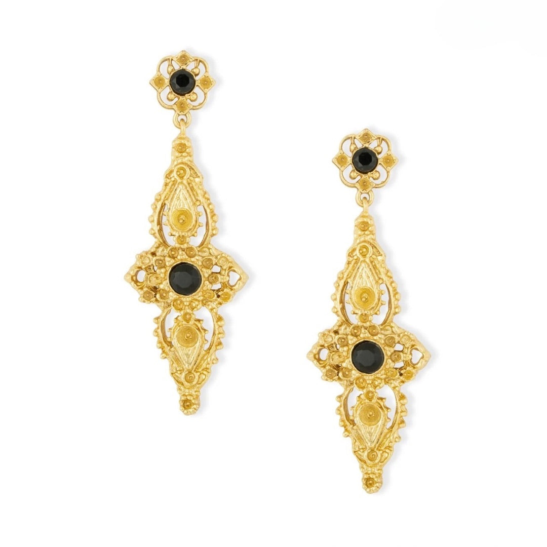 Vienna Gold Lace Stud Earrings