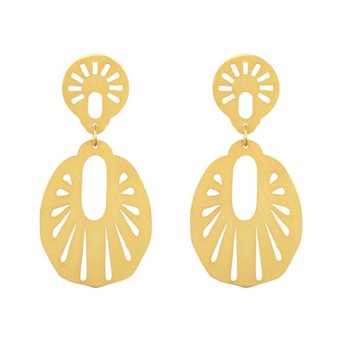 gold art deco filigree statement earrings