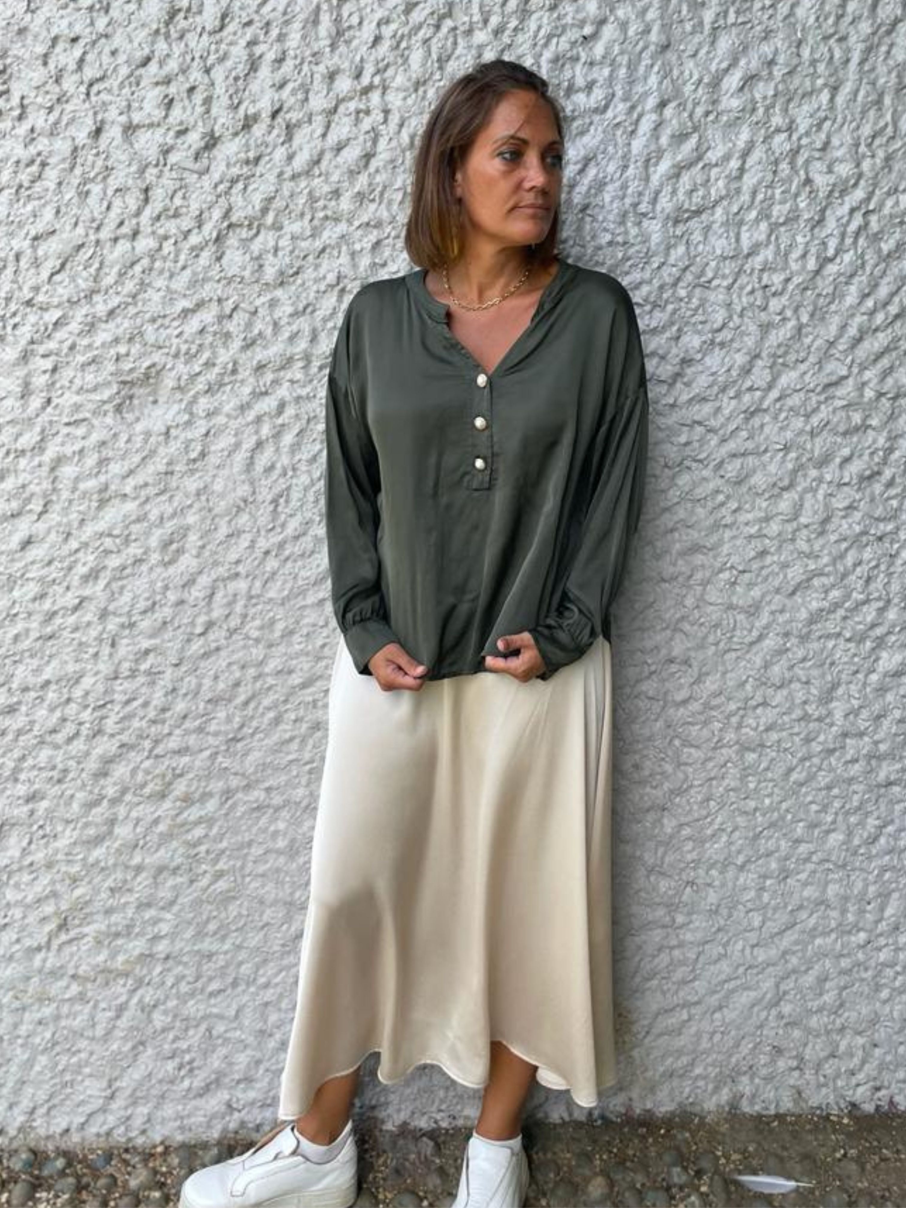 ivory maxi skirt