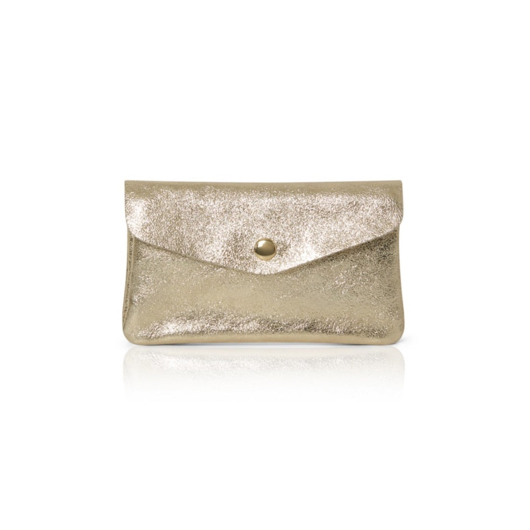 gold leather coin purse