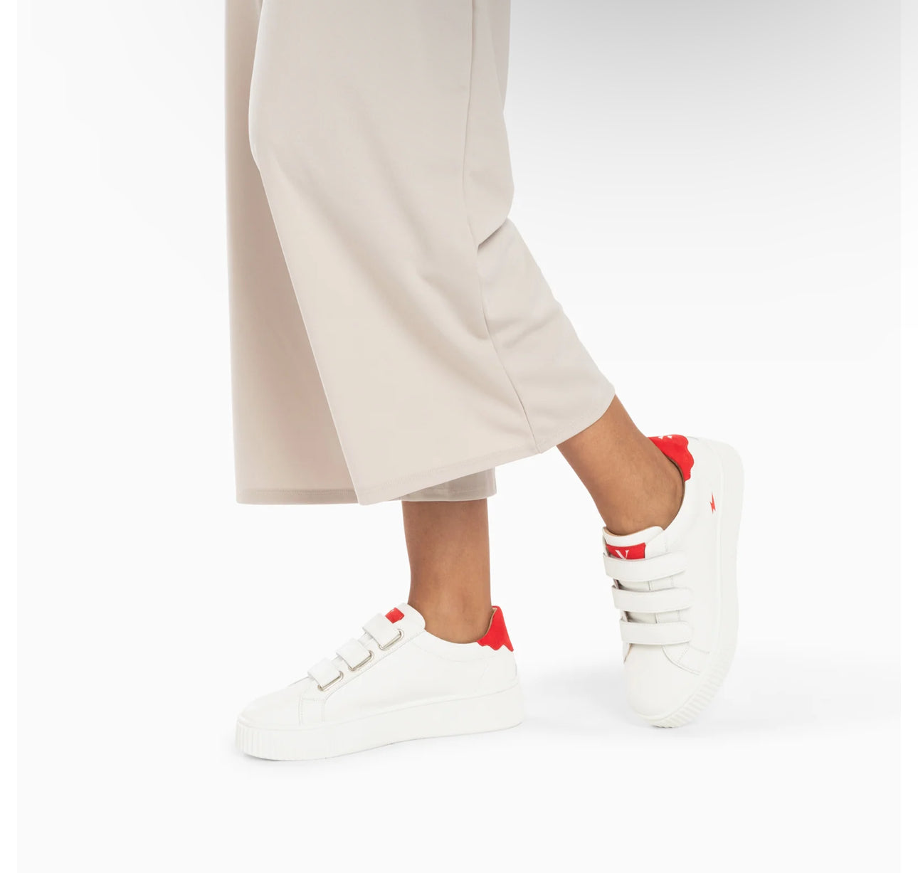 Solange White and Red Storm Trainers