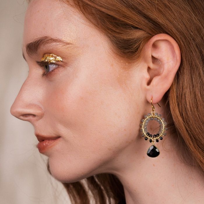 talia black onyx statement earrings
