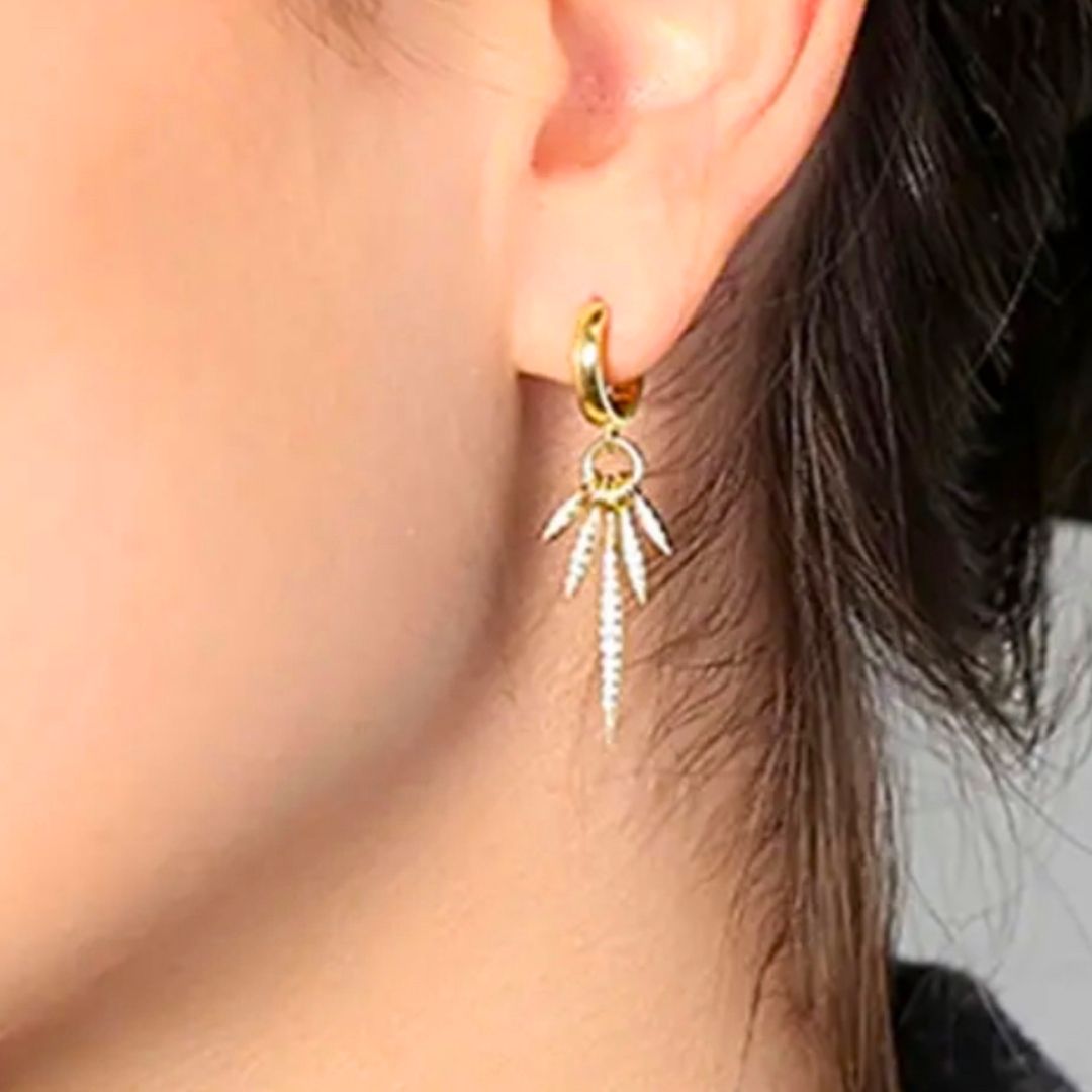 Bronte Crystal Spike Huggie Hoop Earrings