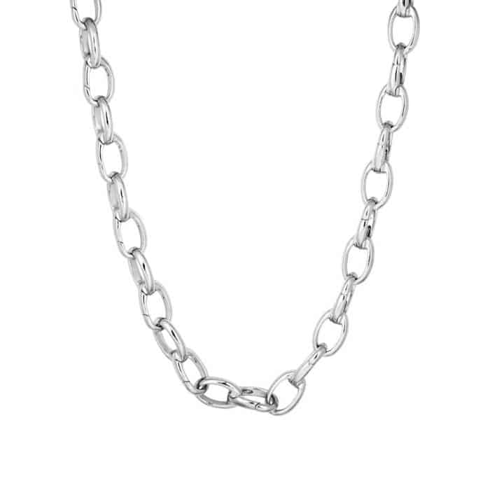 Elise Open Link Chain Necklace Silver Mix & Match Charms