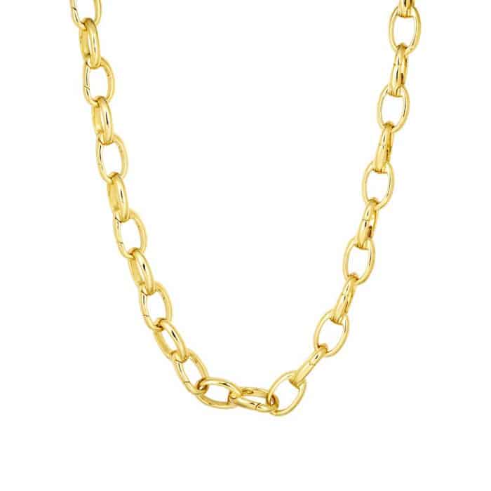 elise open link gold chain necklace