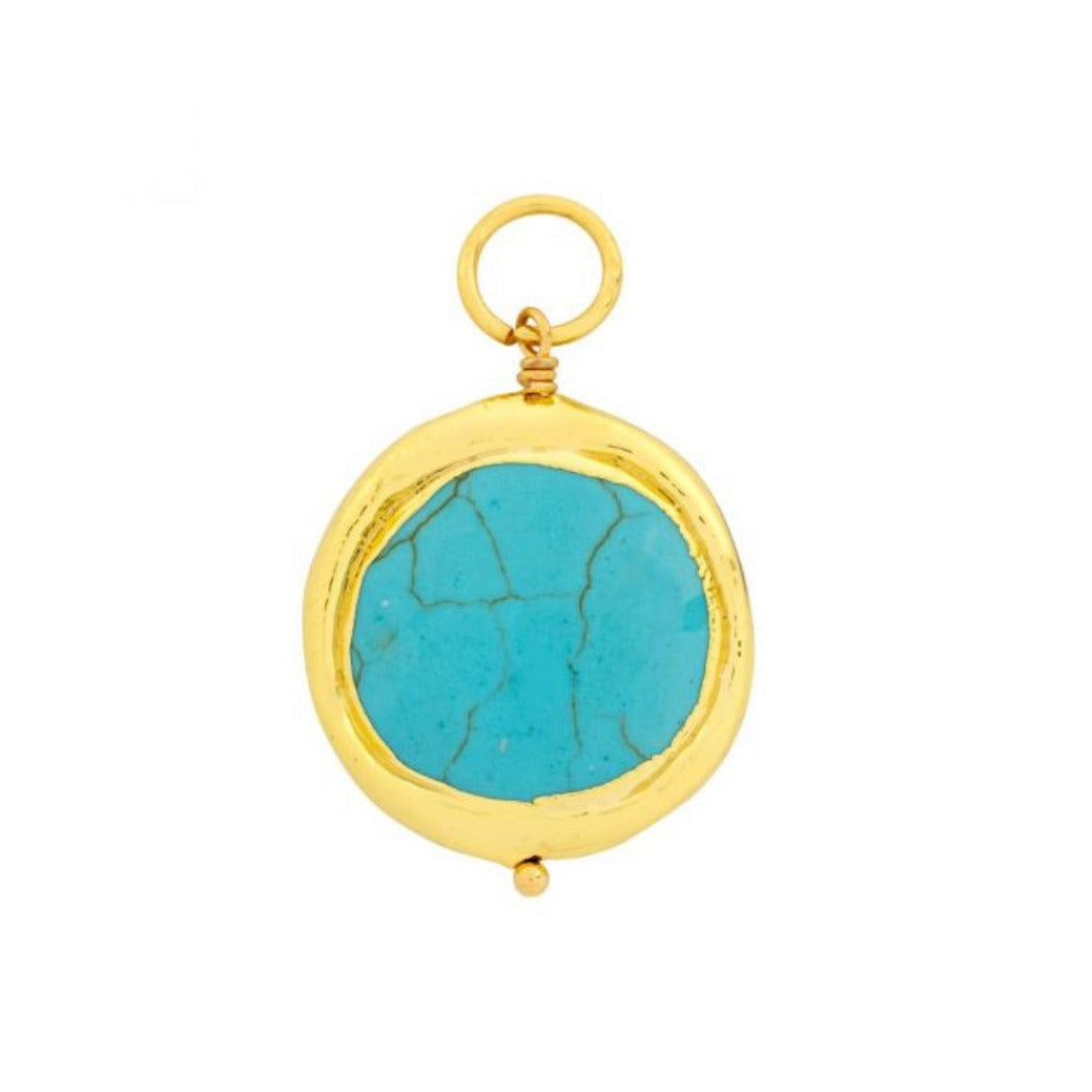 azurro turquoise gold charm