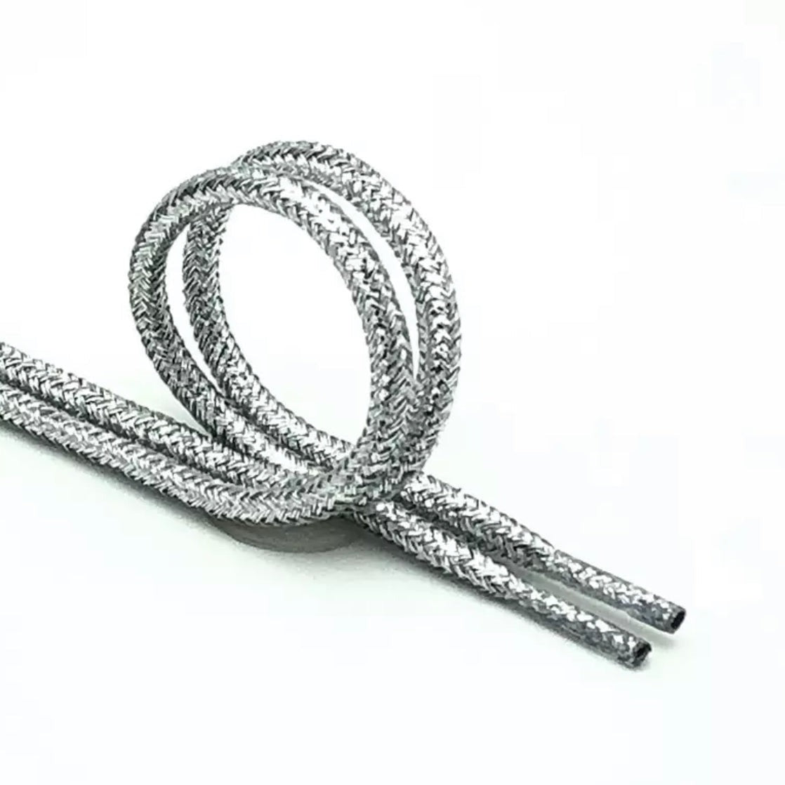 Silver Metallic Shoelaces